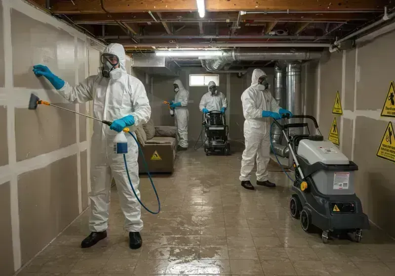 Basement Moisture Removal and Structural Drying process in Harrison County, WV